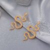 Wholesale Retro Exaggerated Snake Earrings Fashion Punk Geometric Alloy Carved Animal Snake Earrings Earrings