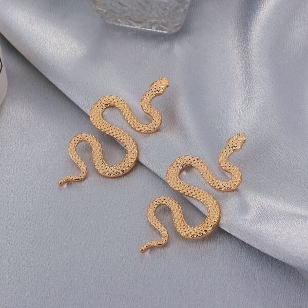 Wholesale Retro Exaggerated Snake Earrings Fashion Punk Geometric Alloy Carved Animal Snake Earrings Earrings