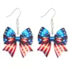 oly-1b436bcfbce1101341cb87ea89522291 Wholesale 1 Pair Vintage Style Classic Style American Flag Flower Bow Knot Acrylic Drop Earrings