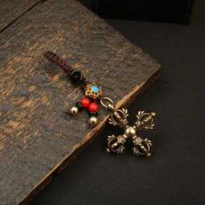 Cross lotus vajra + peach blossom knotted rope