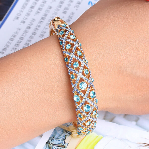 oly-1b5f9480c7c8b4d5a9b59961443207b7 Wholesale Authentic cloisonne hollow bracelet Diamond retro National style high-end jewelry fashion trendy jewelry