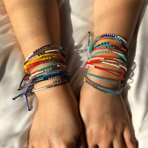 oly-1b62d5c70c4178719dc4cf8ef4999e93 Wholesale Jewelry Hand Beaded Crystal Bracelet Bohemian Ethnic Style Color Rice Bead Bracelet Women's Braided Rope Hand Rope