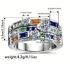 Wholesale Geometric Women’s Ring In Copper With White K Water Plating, Claw Setting Featuring Zircon Inlay