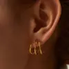 Wholesale PVD Coated Real Gold Plated C Shape 304 Stainless Steel Fashion Waterproof Non Tarnish Ear Studs