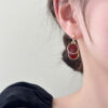Wholesale Niche elegant light luxury high-grade red earrings for women autumn and winter popular earrings earrings show face small