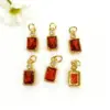 Wholesale 18K Gold Plated Copper Color Retention Rectangular Colorful Zircon Twelve Constellation Stone Pendant DIY Jewelry Hanging Water Plated Imitation Gold Geometric