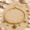 Wholesale Waterproof Non Tarnish Flowers Bracelet For Couples, 18K Real Gold Plated 304 Stainless Steel With Zircon Inlay And Snake Chain