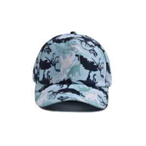 New model on the shelves-blue background dinosaur-children's cap / (Free size-Velcro adjustment)(52-54cm)