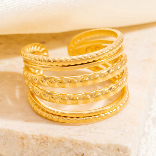 Wholesale stainless steel ring niche design open titanium steel ring jewelry rings