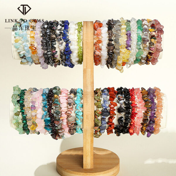 Wholesale  jewelry natural crystal agate colorful gravel elastic bracelet irregular jewelry