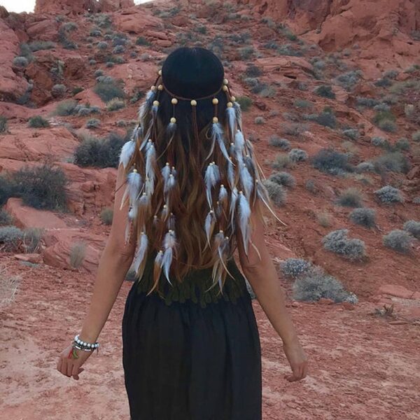 Wholesale Bohemian long feather headband feather hair accessories horse racing long shawl