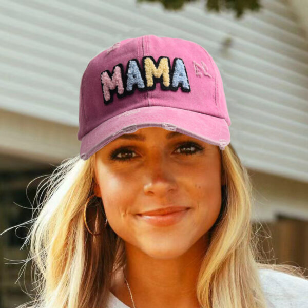 oly-1bb5dfb3fe6f6521e39fbc45bc911776 Wholesale color MAMA letter baseball cap outdoor sun protection sports cap Women