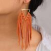 Wholesale Style Distinctive Tassel Western Style Earrings ins Ethnic Style Leather Large Long Earrings