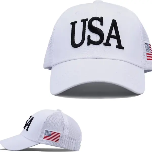 Wholesale American Flag Embroidery Baseball Cap For Adults With Short Brim, Made Of Cotton