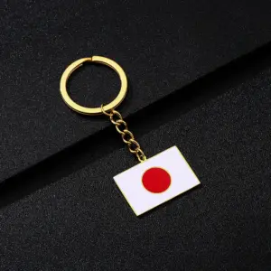 Gold New Flag Keychain