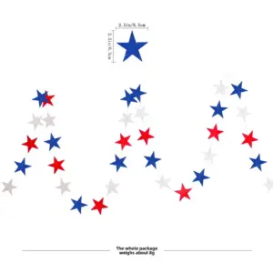 2.22m Pieces of Pearlescent Red, Blue, and White Five-pointed Stars