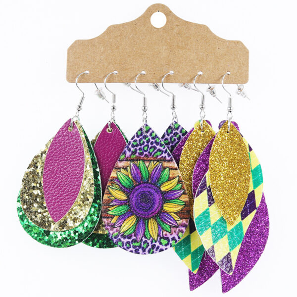 oly-1be1adbdef9319510b20a0aa050a9e9c Wholesale Carnival earrings multi-layer sequins water droplets leopard leather earrings set