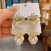Wholesale Elegant Geometric Pearl Stud Earrings For Women Silver Needle High-End Sensation Versatile Fashion Trendy Commute Jewelry