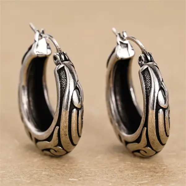 Wholesale Three-dimensional Geometric Earrings For Women In Copper With White K Water Plating And 0.03µm Thick Coating