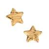 Wholesale Fashion Geometric Stripe Earrings For Women 304 Stainless Steel 18K Gold Plated Elegant Luxury Style Round Craft Star