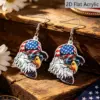 Wholesale Retro Statue Print Drop Earrings For Women In White And Red Acrylic With 304 Stainless Steel Ear Pins