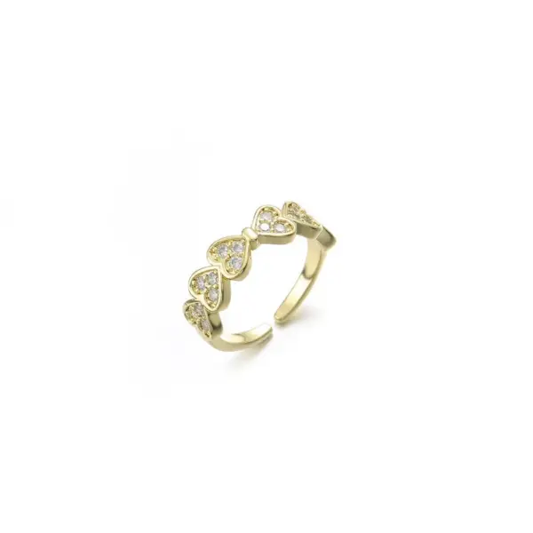Wholesale Women's Ring New Style Living Mouth Zircon Heart Ring Versatile 304 Stainless Steel Geometric Pattern Luxury Style