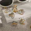 Wholesale 304 Stainless Steel Geometric PVD Coated 18K Real Gold Plated Real Gold Plated Simple Style Commute Waterproof Non Tarnish Rings