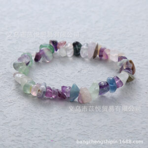 Colored fluorite (natural material) / Bracelet circumference is about 18cm