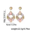 Wholesale Handmade Water Droplets Stud Earrings For Women In Multicolor Zinc Alloy With Rhinestones And 0.03µm-0.05µm Coating Thickness