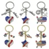 Wholesale Independence Day Flag Heart Star American European Style Keychain Earring Pendant Alloy Crafted Festive Fashion Accessory