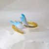 Wholesale Adjustable Open Ring Starfish Shell Design Unique Style Ocean Theme Fashionable Accessory Gold Plated Copper Material