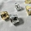 Wholesale Heart Shape Asymmetrical Ring Necklace For Women In Copper With 14K Real Gold Plated Coating 0.03µm