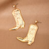 Wholesale 1 Pair Fashion Creative Metal Western Cowboy Boots Pendant Women Earrings
