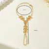 Wholesale A Copper Material Classical Style Wheat Spike Geometric 18K Gold Plated Paperclip Chain Women's Interlocking Bracelet