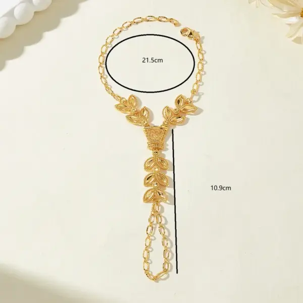 Wholesale A Copper Material Classical Style Wheat Spike Geometric 18K Gold Plated Paperclip Chain Women's Interlocking Bracelet