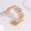 Wholesale Stainless steel open sun bracelet, gold-plated titanium steel bracelet