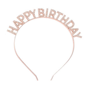 HAPPY BIRTHDAY rose gold headband / Headband Shoulder Strap Set