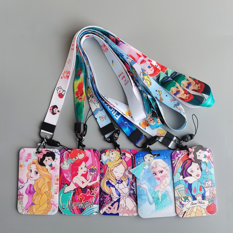 Wholesale Cute cartoon bus card set mobile phone long lanyard Octopus student delivery card work card DSN Princess Beauty