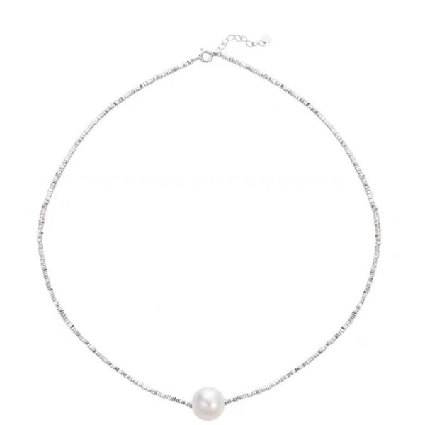 oly-1c8d3cc310bcdf0a8a3efd2bb1b7fcf1 Wholesale Silver Shimmering Pearl Necklace for Women - Luxurious Niche Design, Clavicle Chain, Qixi Festival Gift