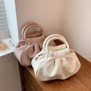 Wholesale Amazon Cross-Border Women's Bag Korean Style Portable Versatile Retro Solid Color Cloud Pleated Bag Armpit Shoulder Crossbody Bag
