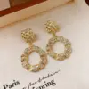 Wholesale Gold Rhombus Drop Earrings For Women In Zinc Alloy