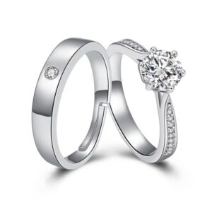 Wholesale  sterling silver couple ring a pair of high-looking men and women closed ring Valentine's Day gift
