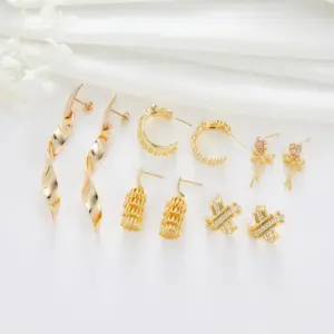 Wholesale Tassel Stud Earrings With Copper Craft And Zircon Inlay, Electroplated Finish, Featuring 925 Sterling Silver Ear Pins