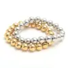 Wholesale Hip-Hop Retro Round 304 Stainless Steel Bracelets In Bulk
