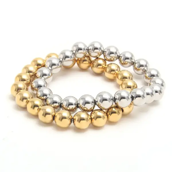 Wholesale Hip-Hop Retro Round 304 Stainless Steel Bracelets In Bulk