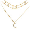 oly-1cd4268e73e0808ed3a69111be42c8dc Wholesale popular personalized diamond five-pointed star moon combination multi-layer female necklace Star Crescent Diamond clavicle chain