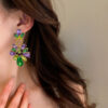 oly-1cd9075f4e344abba12befd49a6ebf1e Wholesale Green Saint Parkside Earrings Irregular Crystal Flower Earrings Light Luxury High Sense Design