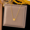 Wholesale  States wholesale Daisy necklace women's clavicle chain simple sunflower sweater chain cold wind Valentine's Day