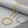Wholesale Ion Plating (IP) 18K Gold Plated Geometric 304 Stainless Steel Simple Style Commute Waterproof Non Tarnish 304 Stainless Steel Bracelets
