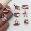 Wholesale 75th National Day American Flag Pendant DIY Earrings Alloy Star Heart-shaped Jewelry Accessories Bowknot Shell Cloud